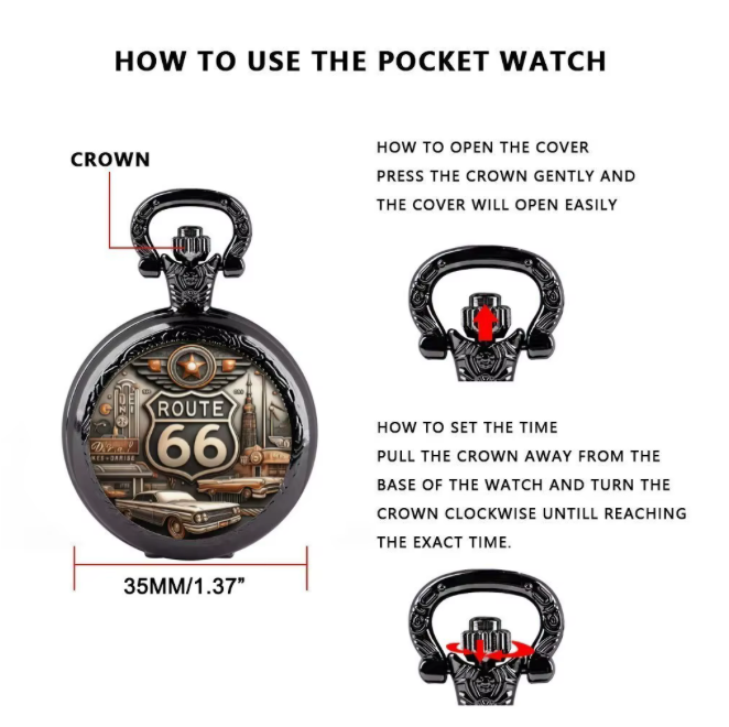 Route 66 Pocket Watch
